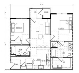 2-Bedroom Apartment Floor Plan
